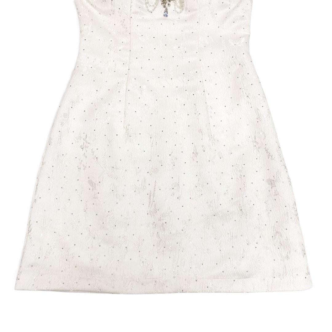 AngelR エンジェルアール パールチェーン ビジュー マイクロミニドレス