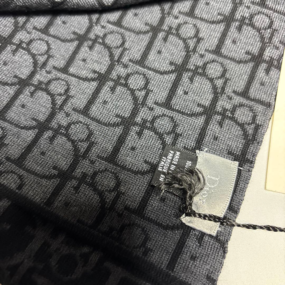 タグ付 極美品 Dior ディオール トロッター柄 マフラー ストール 黒 人気