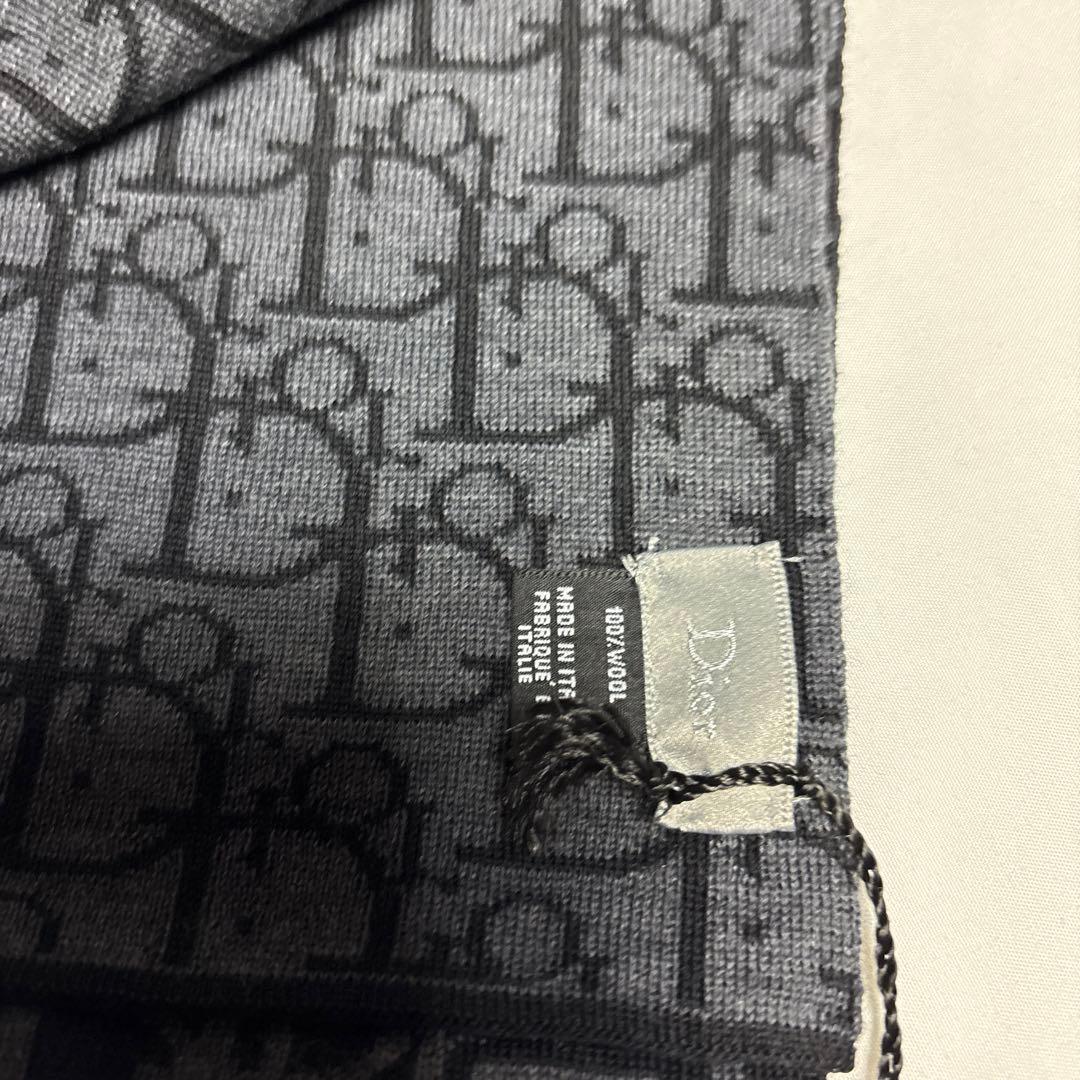 タグ付 極美品 Dior ディオール トロッター柄 マフラー ストール 黒 人気