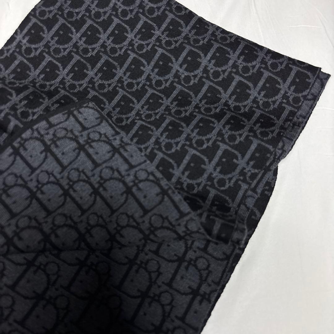 タグ付 極美品 Dior ディオール トロッター柄 マフラー ストール 黒 人気