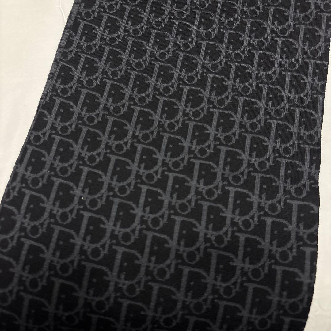 タグ付 極美品 Dior ディオール トロッター柄 マフラー ストール 黒 人気