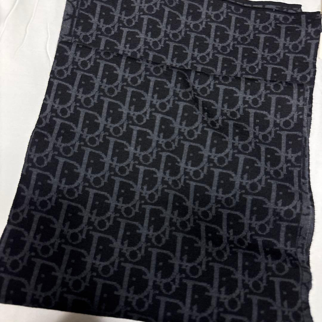 タグ付 極美品 Dior ディオール トロッター柄 マフラー ストール 黒 人気