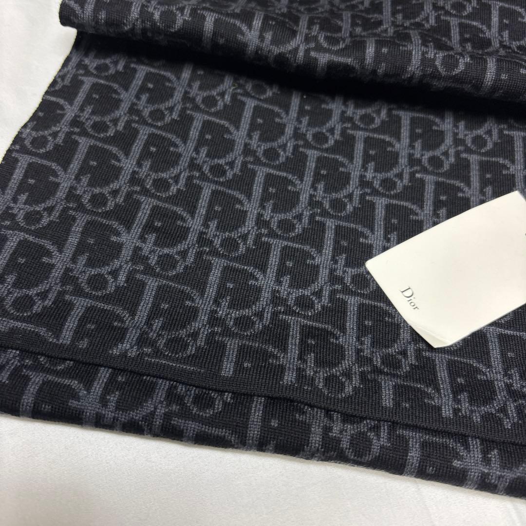 タグ付 極美品 Dior ディオール トロッター柄 マフラー ストール 黒 人気