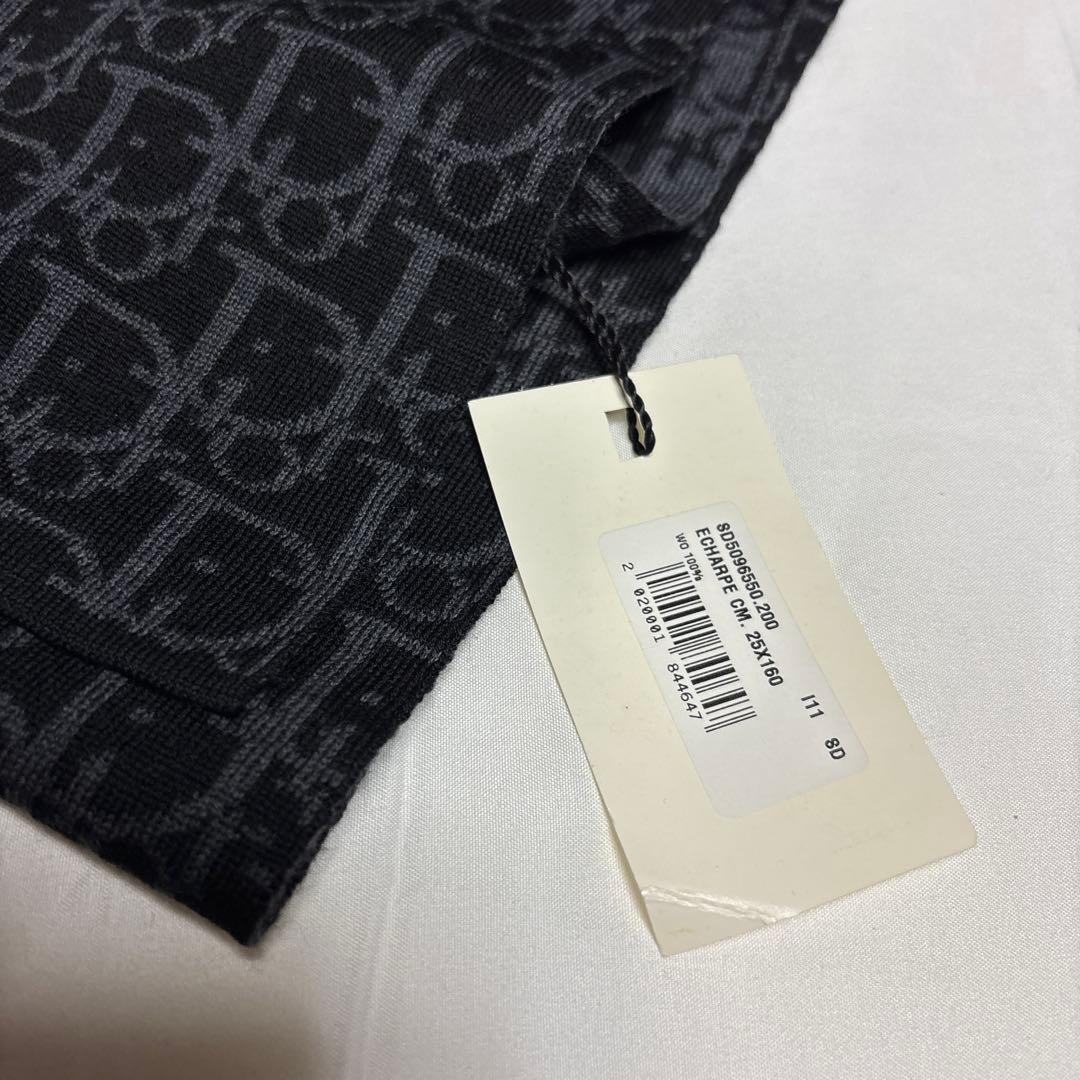 タグ付 極美品 Dior ディオール トロッター柄 マフラー ストール 黒 人気