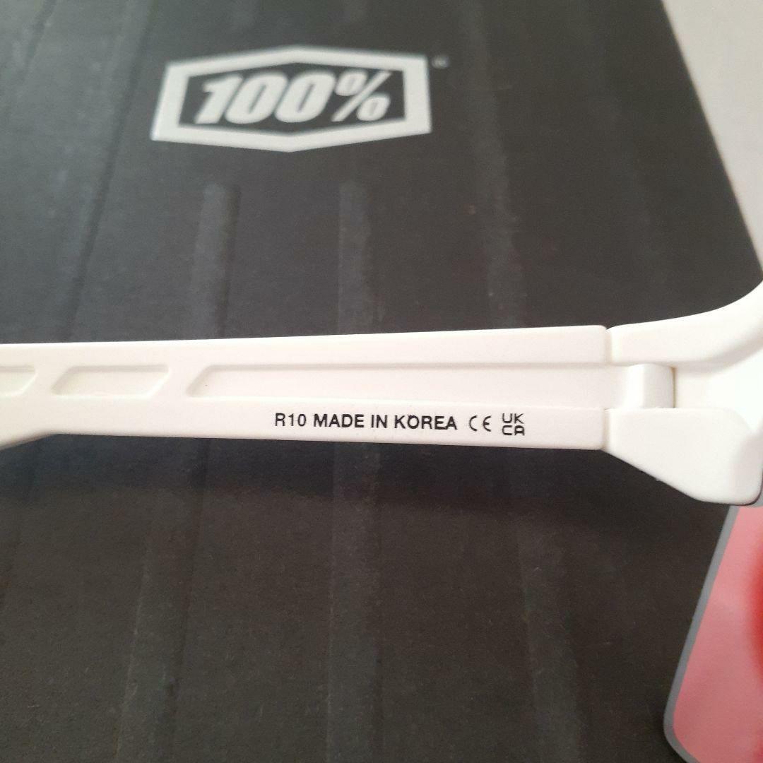 100% S3 ホワイト レッド ワンハンドレッド サングラス