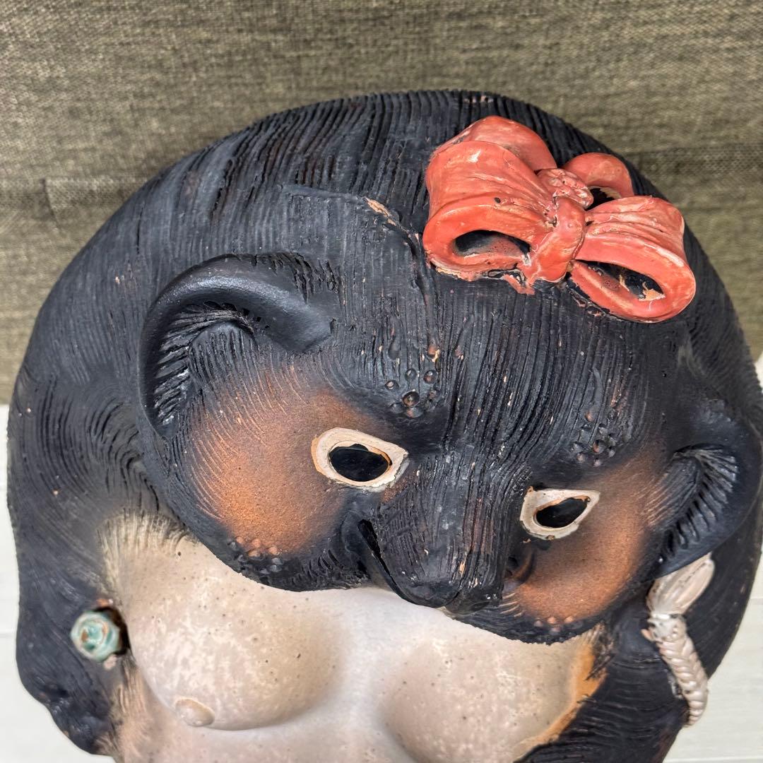 【縁起物】たぬき 置物 60cm 特大 女の子 メス 商売繁盛 夫婦円満 開運