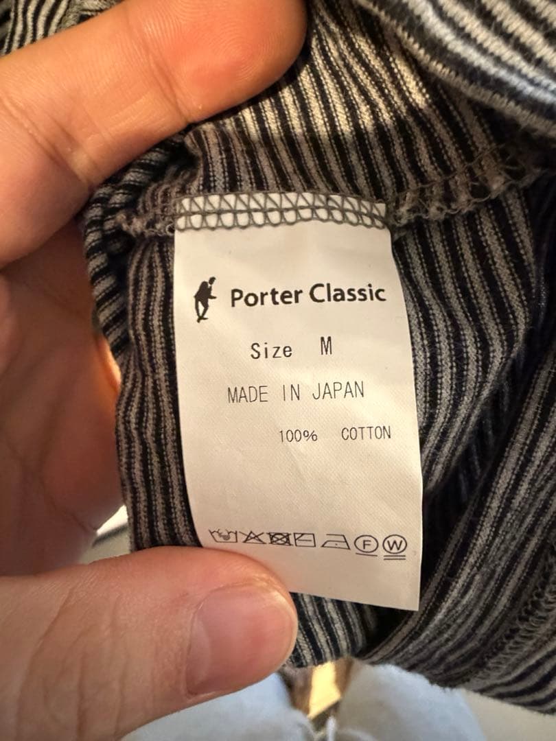 トップス PORTER CLASSIC BEATNIK BORDER CREWNECK