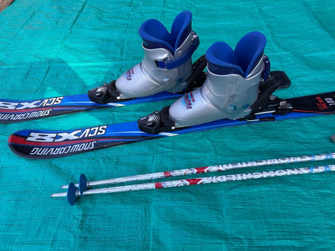 子供用　スキー4点セット　100cm 青