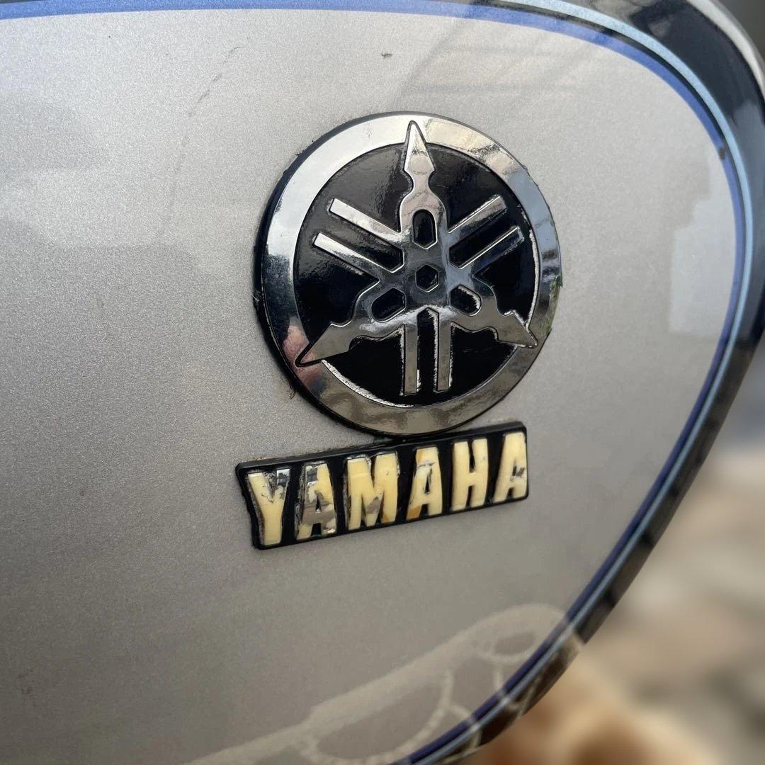 Yamaha SR400 バイクタンク 青/銀