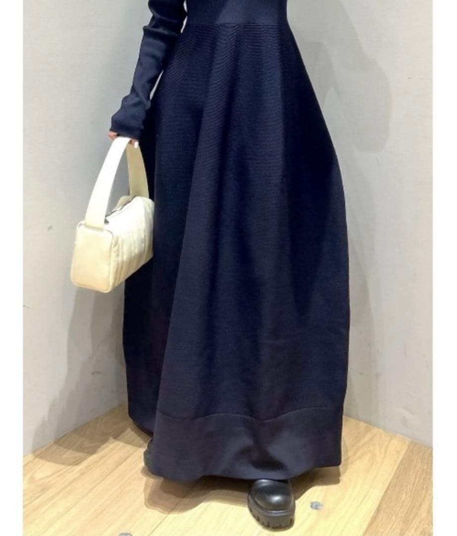 新品スタイルミキサー　フォルムポロニットワンピース　Mサイズ　ネイビー