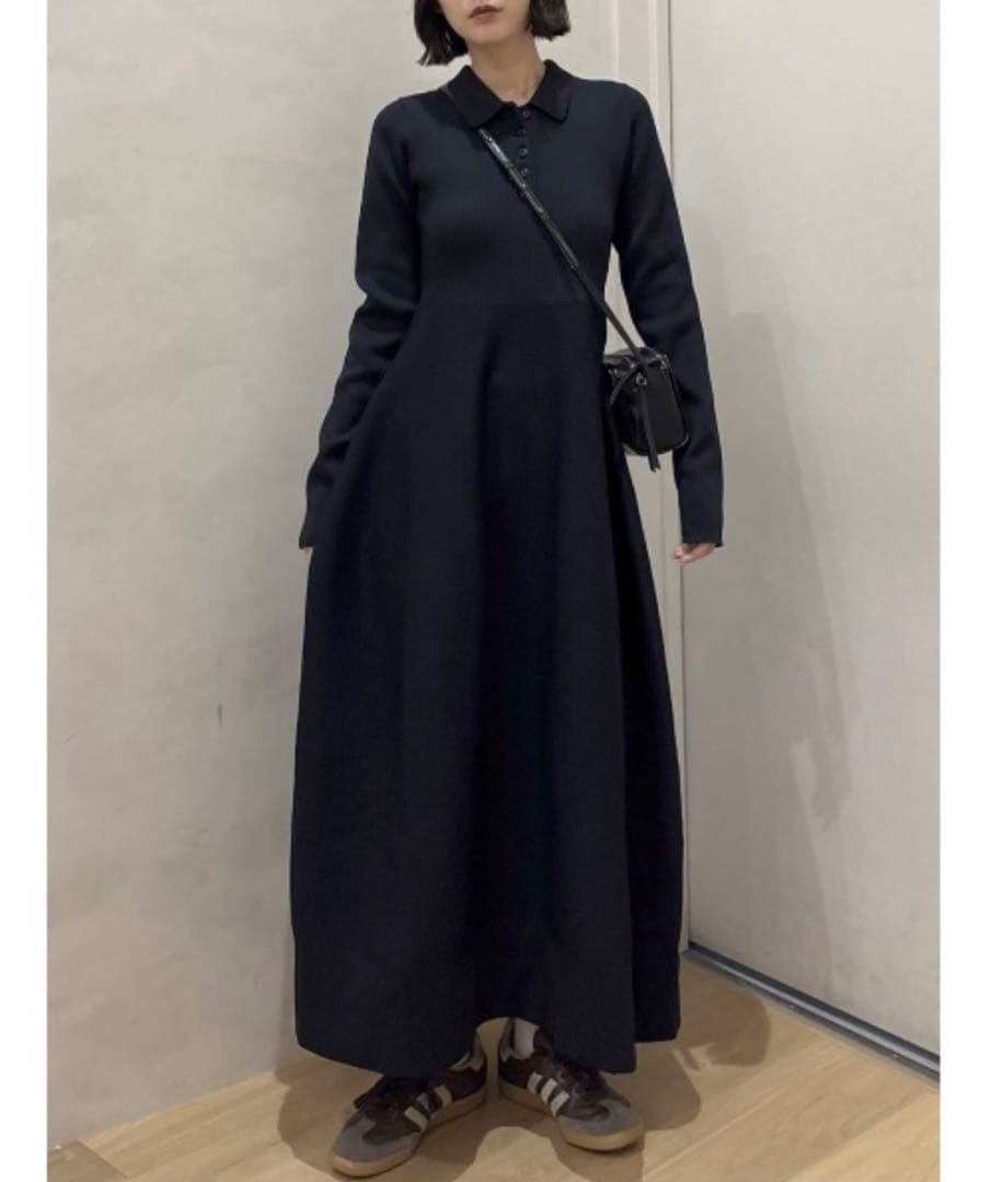 新品スタイルミキサー　フォルムポロニットワンピース　Mサイズ　ネイビー