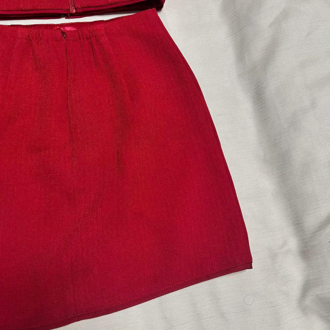 sugar 赤いビジュー付きクロップトップセット