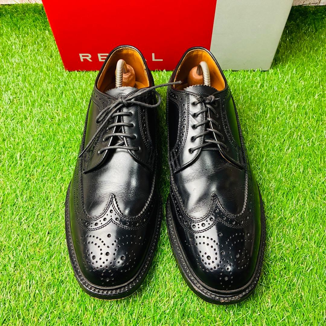 【極美品】REGAL 革靴 ウィングチップ 外羽根 厚底 メダリオン 25½
