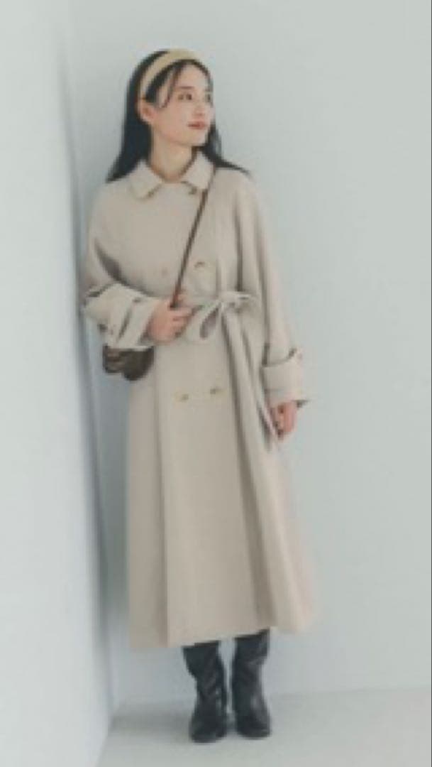 COHINA バックフレアウールコート short