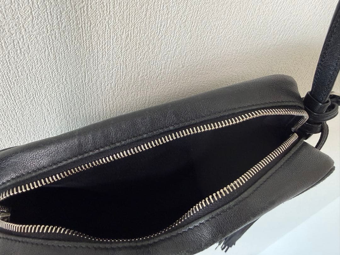 サンローラン　ショルダーバッグ　ラフィア