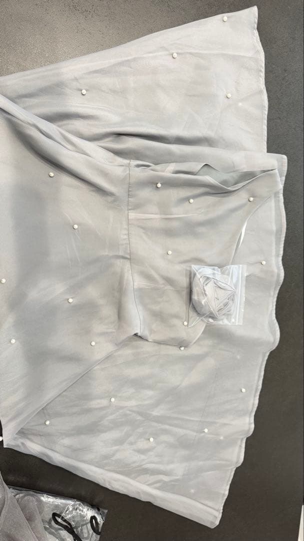 leja オケージョンドレス　グレー　ブルー　水色　パール