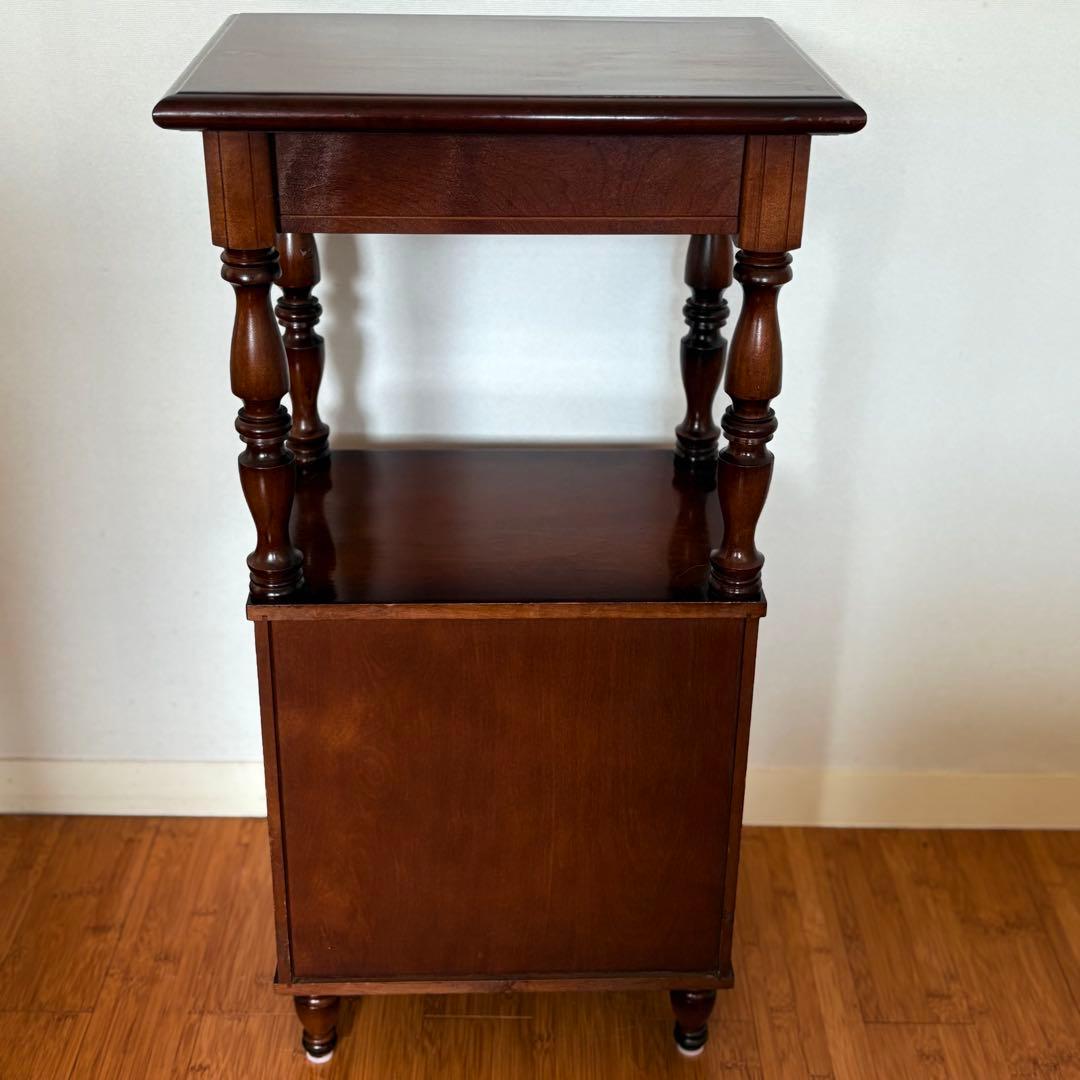 【 送料込み 】国産 ビンテージ 木製 ナイトテーブル 収納棚 引き出し付