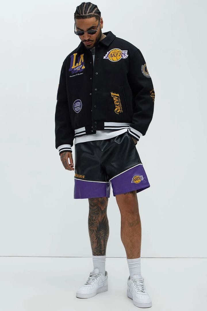Los Angeles Lakers レザースタジャン　fashion nova