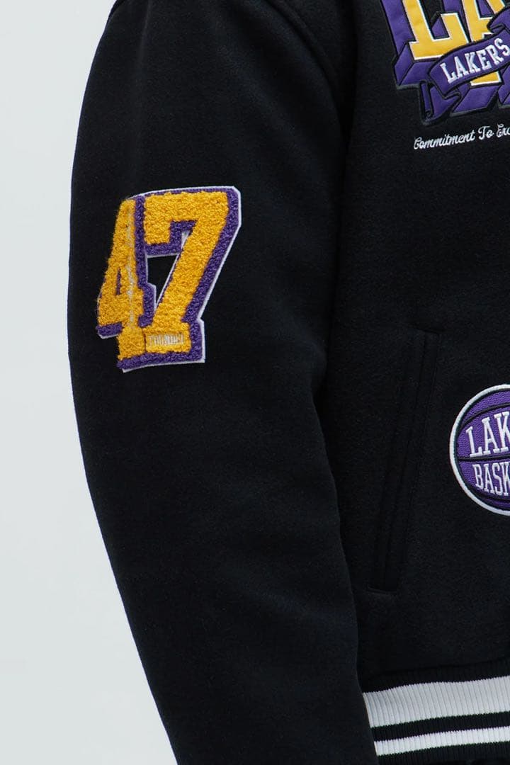 Los Angeles Lakers レザースタジャン　fashion nova