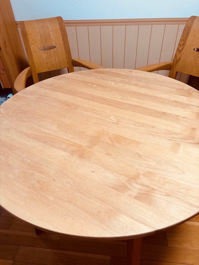 モモナチュラル　アルダー材　VIVO 丸　ダイニングテーブル 90cm