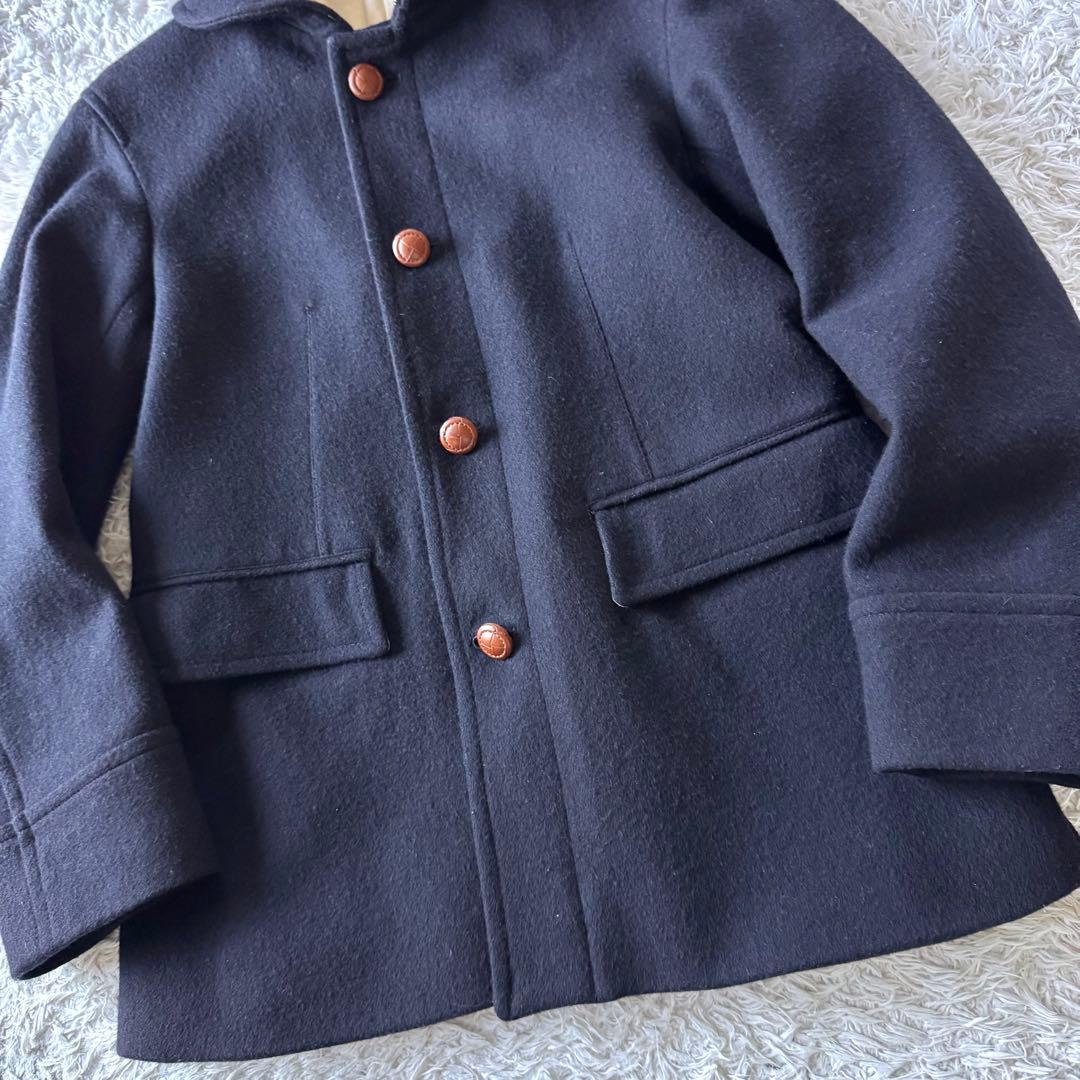 極美品　リングヂャケット　メルトン　ピーコート　クルミボタン　ネイビー　紺　46