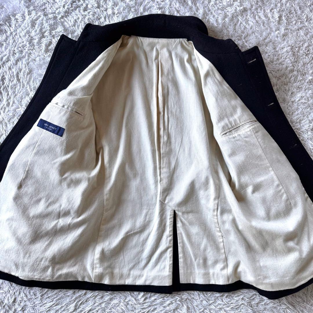 極美品　リングヂャケット　メルトン　ピーコート　クルミボタン　ネイビー　紺　46