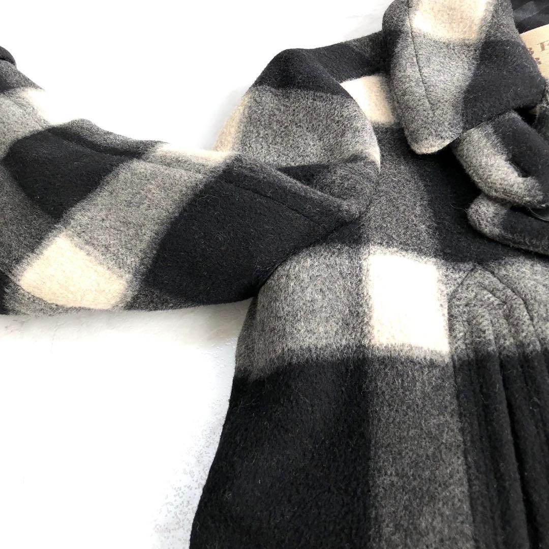 極美品✨️BURBERRY BRIT チェック ウール レザー ピーコート L