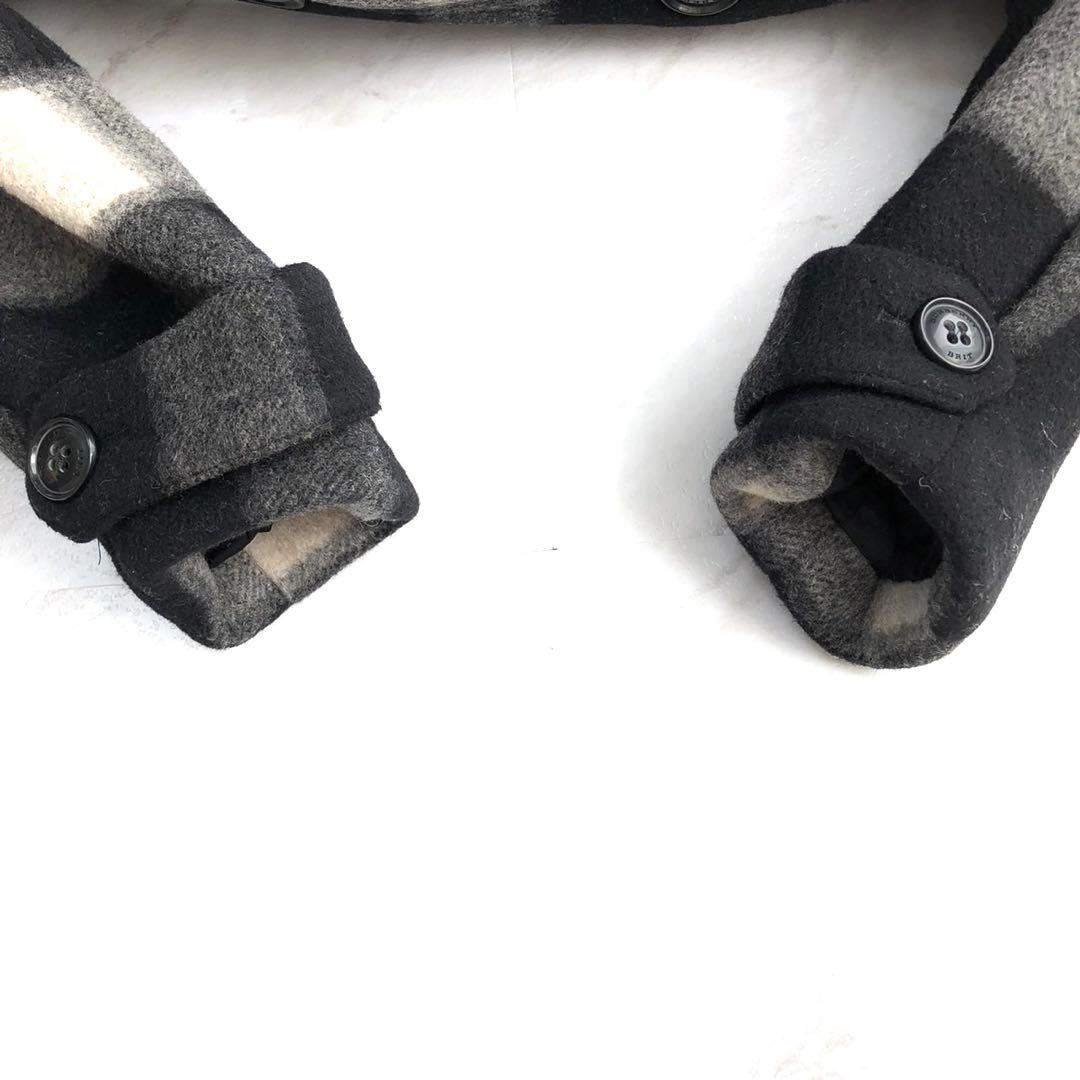 極美品✨️BURBERRY BRIT チェック ウール レザー ピーコート L