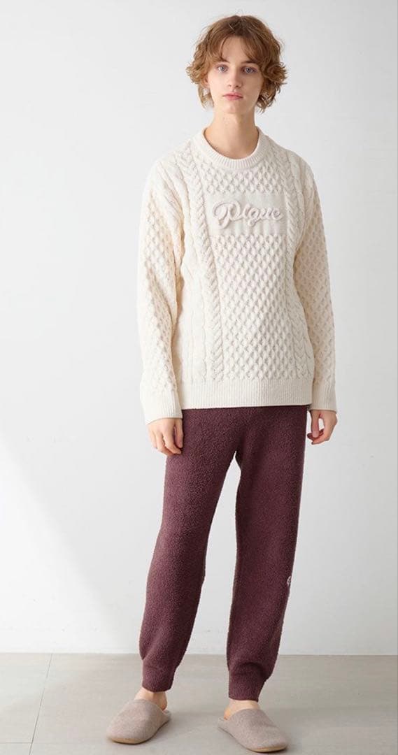 【HOMME】アランプルオーバー クリーム　新品タグ付き　M