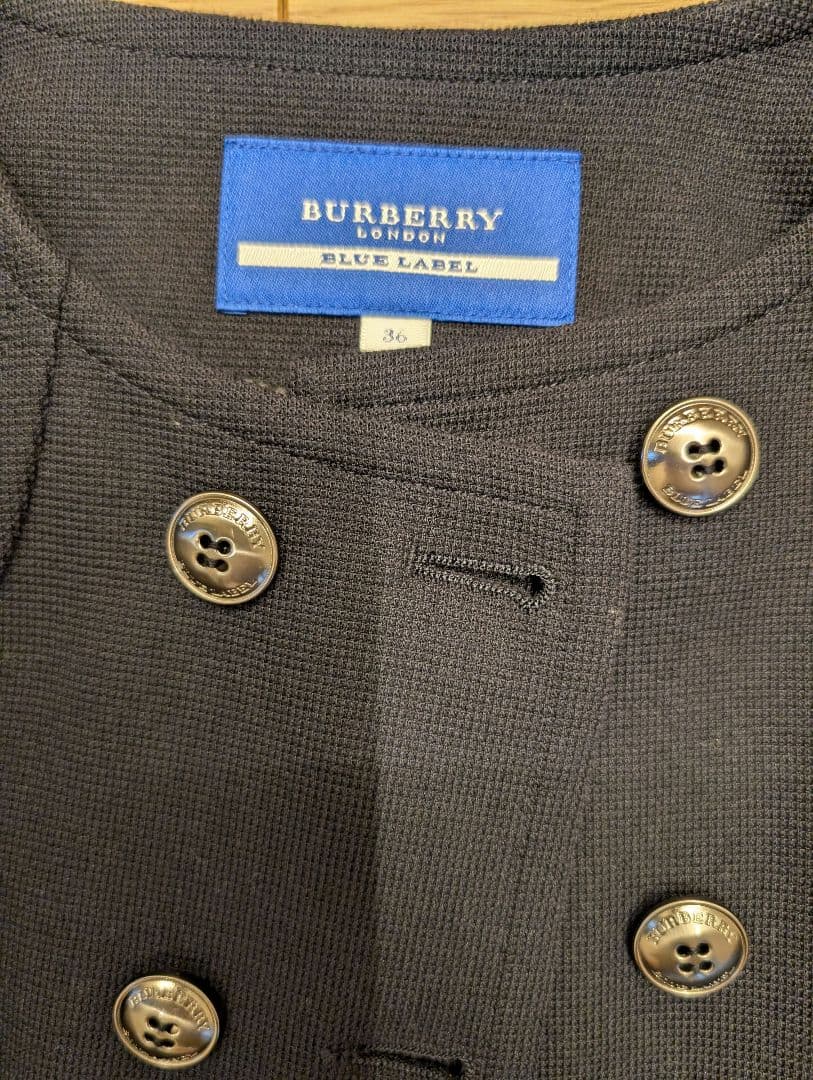 BURBERRY ブルーレーベル ノーカラージャケット 36