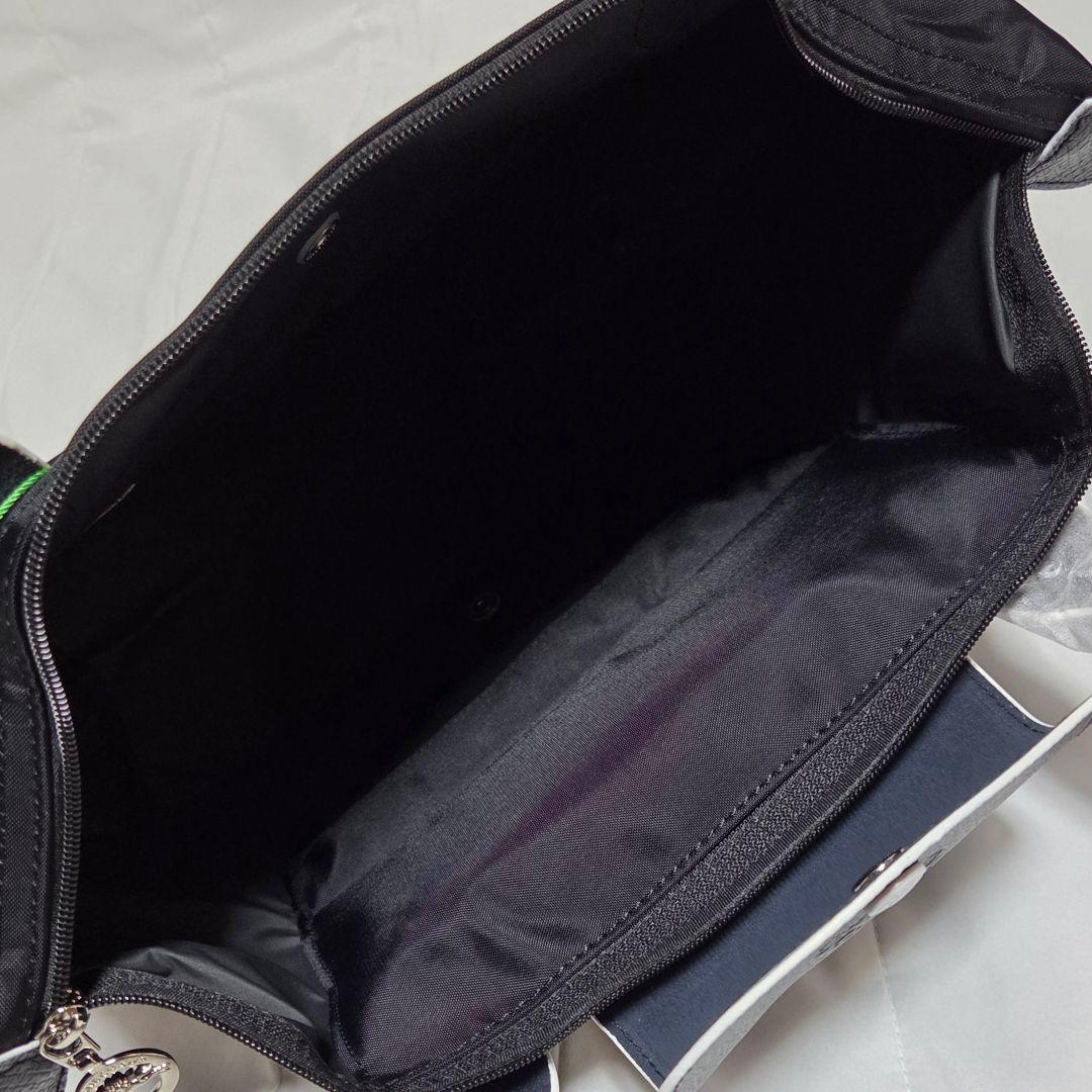 【新品】LONGCHAMP ル プリアージュ トートバッグ M ブラック 白刺繍