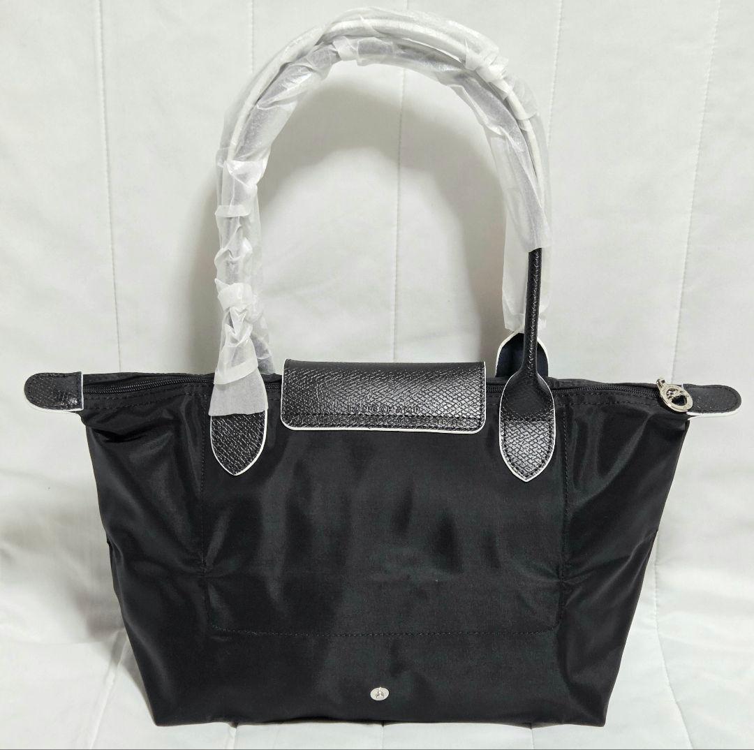 【新品】LONGCHAMP ル プリアージュ トートバッグ M ブラック 白刺繍