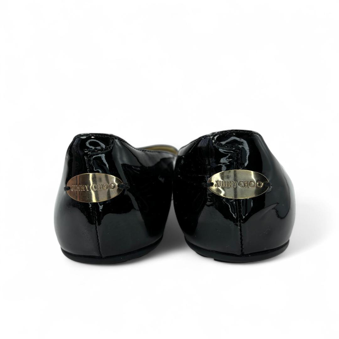 美品 ジミーチュウ フラットシューズ 黒 36.5 23.5cm相当 グリッター