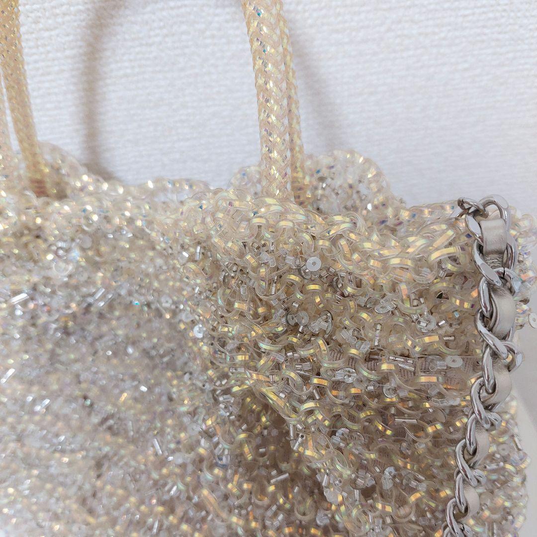 アンテプリマ 限定 ステッラホワイト ワイヤーグリッター バッグ ななめがけ