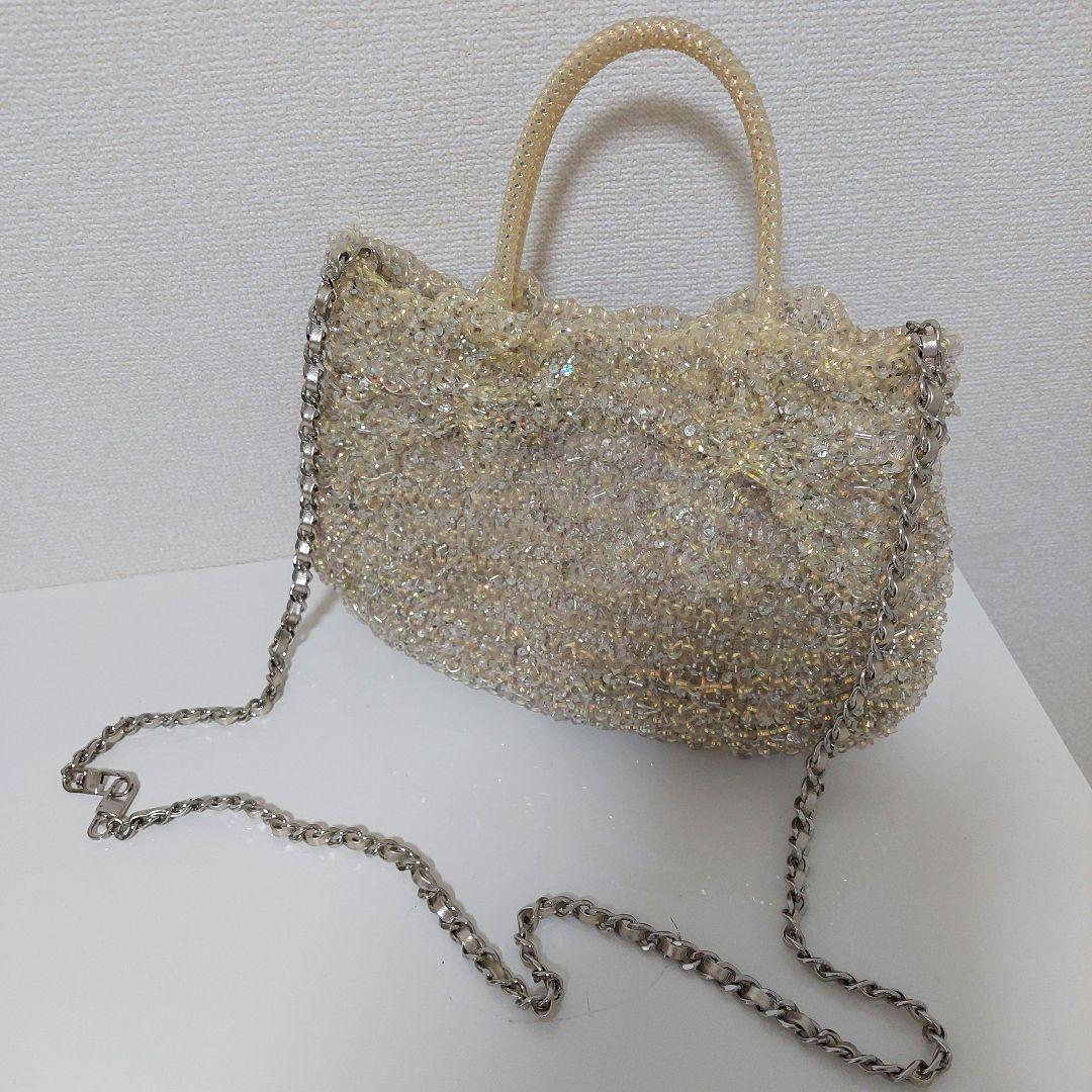 アンテプリマ 限定 ステッラホワイト ワイヤーグリッター バッグ ななめがけ