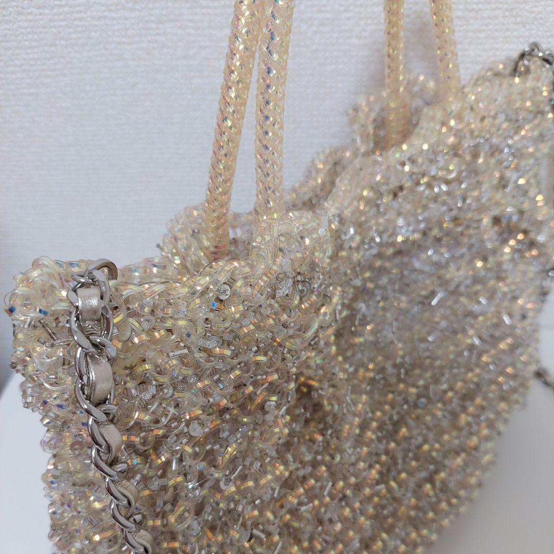 アンテプリマ 限定 ステッラホワイト ワイヤーグリッター バッグ ななめがけ