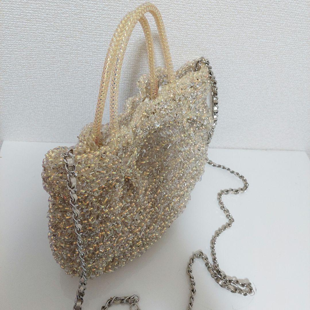 アンテプリマ 限定 ステッラホワイト ワイヤーグリッター バッグ ななめがけ