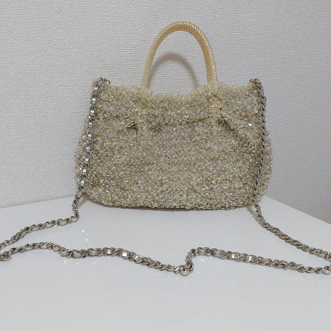 アンテプリマ 限定 ステッラホワイト ワイヤーグリッター バッグ ななめがけ