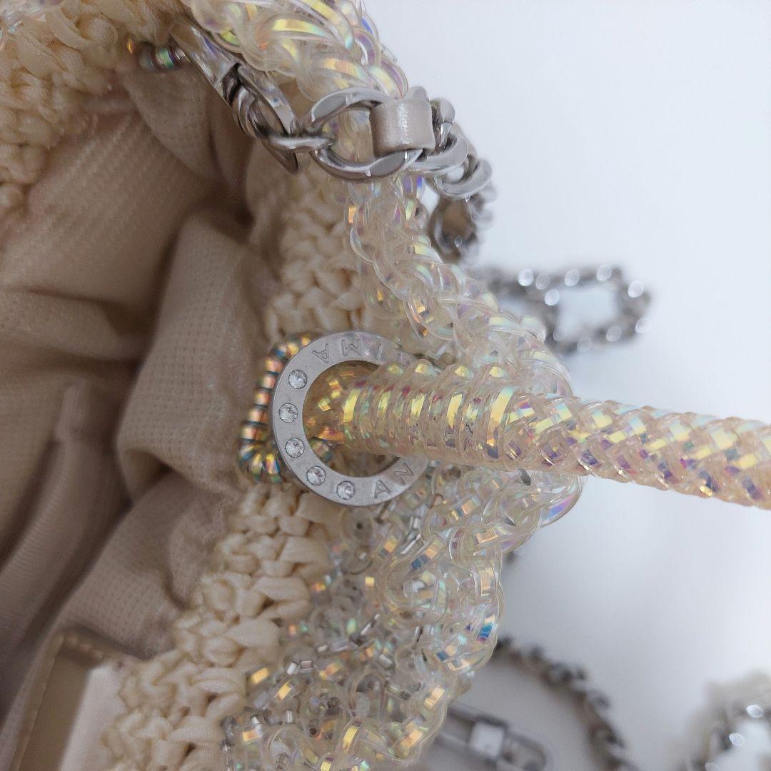 アンテプリマ 限定 ステッラホワイト ワイヤーグリッター バッグ ななめがけ