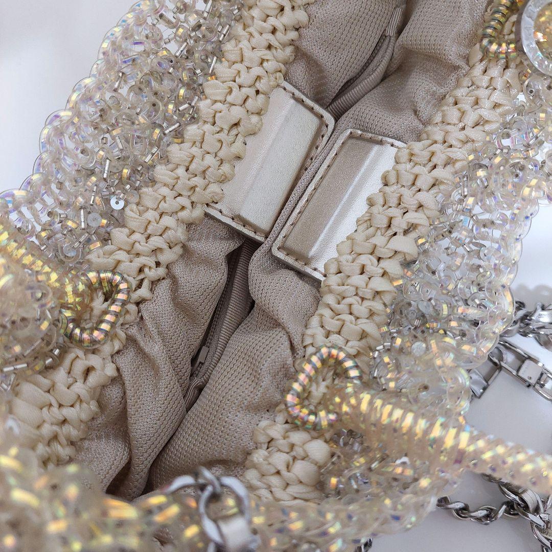 アンテプリマ 限定 ステッラホワイト ワイヤーグリッター バッグ ななめがけ
