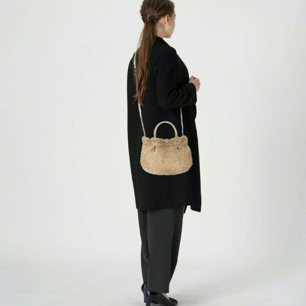 アンテプリマ 限定 ステッラホワイト ワイヤーグリッター バッグ ななめがけ