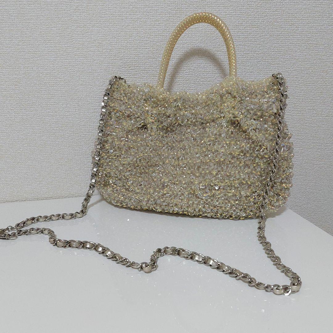 アンテプリマ 限定 ステッラホワイト ワイヤーグリッター バッグ ななめがけ