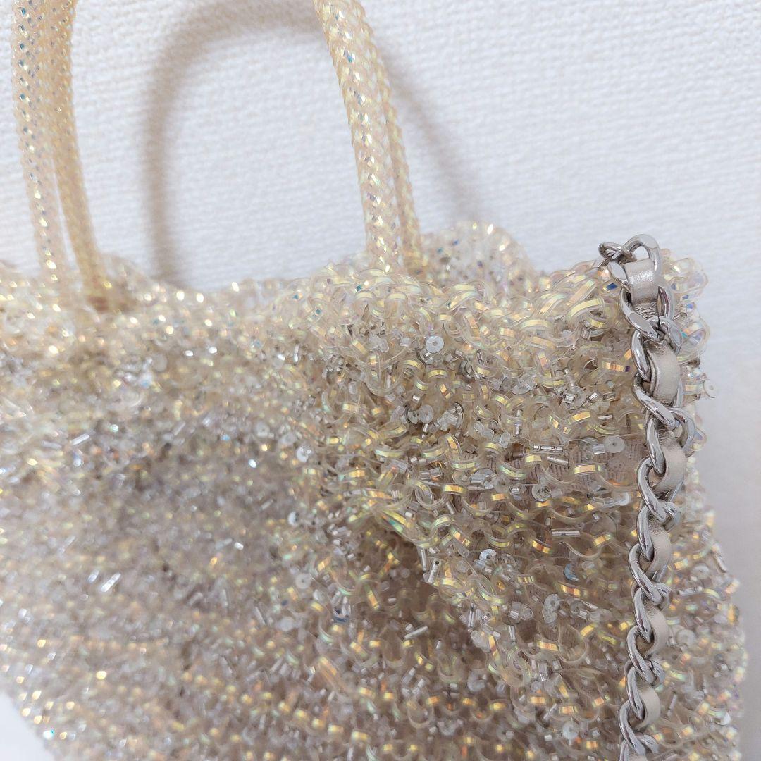 アンテプリマ 限定 ステッラホワイト ワイヤーグリッター バッグ ななめがけ