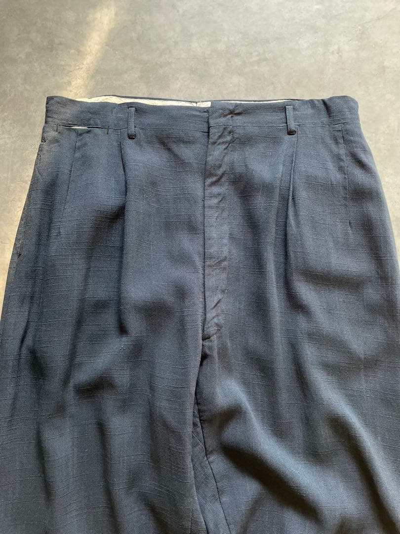 古*◯様 極太 50s リネン スラックス ネップ ギャバ ロカビリー