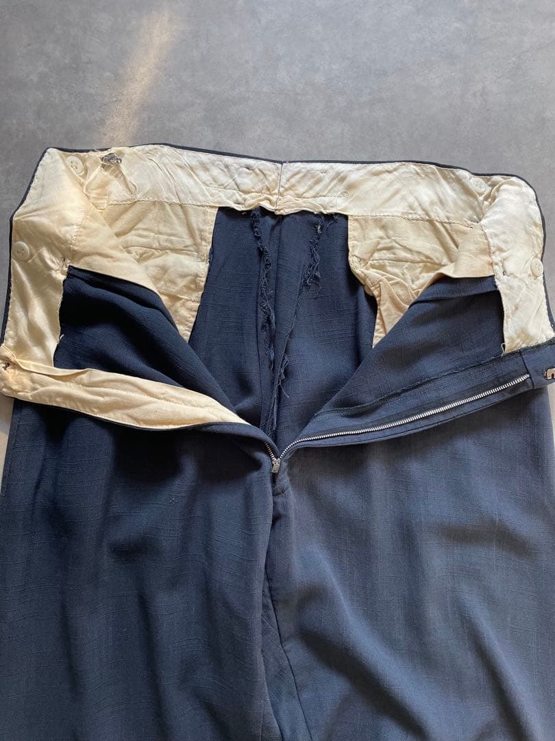 古*◯様 極太 50s リネン スラックス ネップ ギャバ ロカビリー