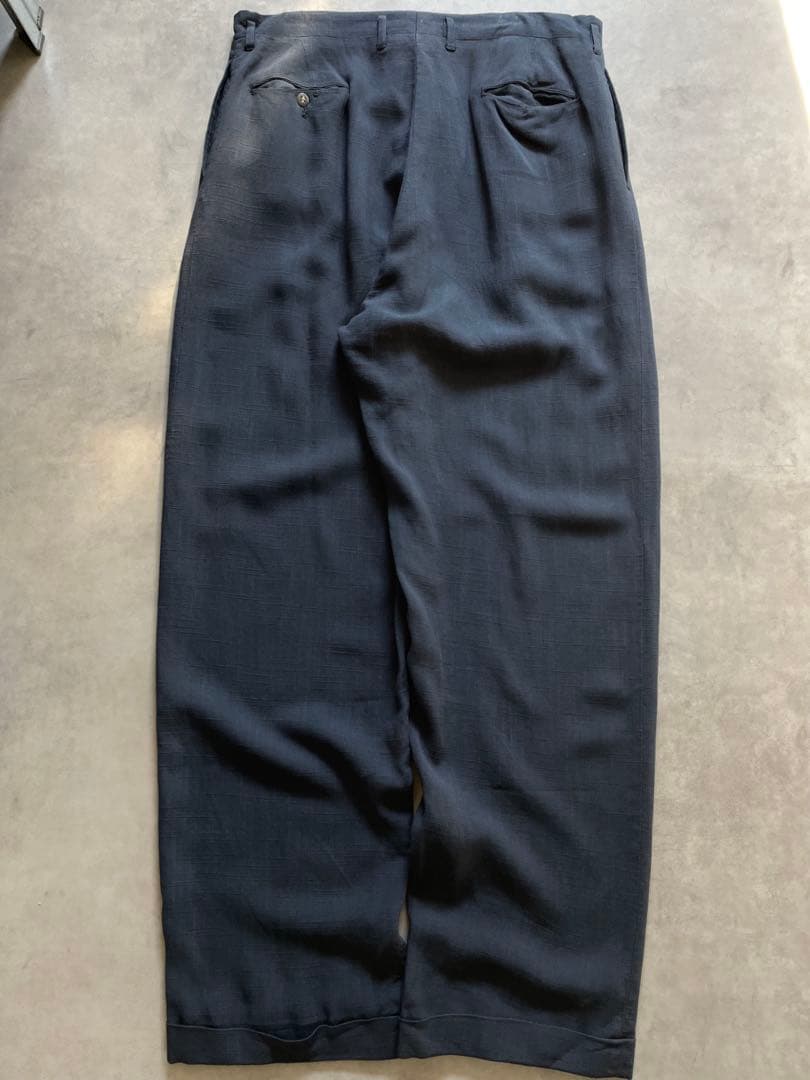 古*◯様 極太 50s リネン スラックス ネップ ギャバ ロカビリー