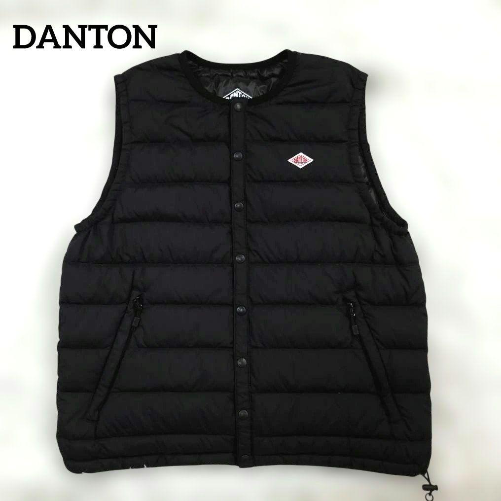 美品☆DANTON　ダントン　ダウンベスト　インナー　黒　クルーネック　XS