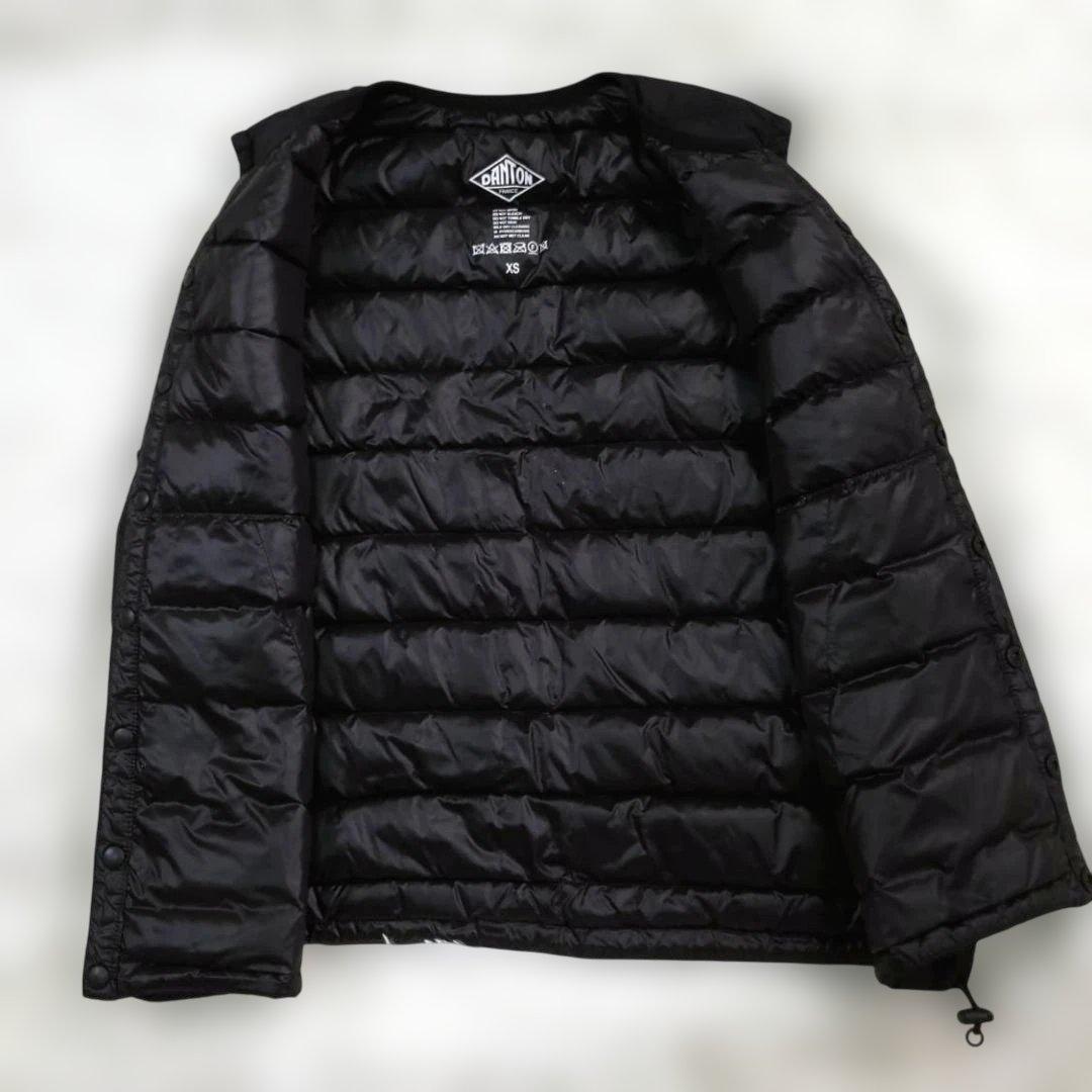 美品☆DANTON　ダントン　ダウンベスト　インナー　黒　クルーネック　XS