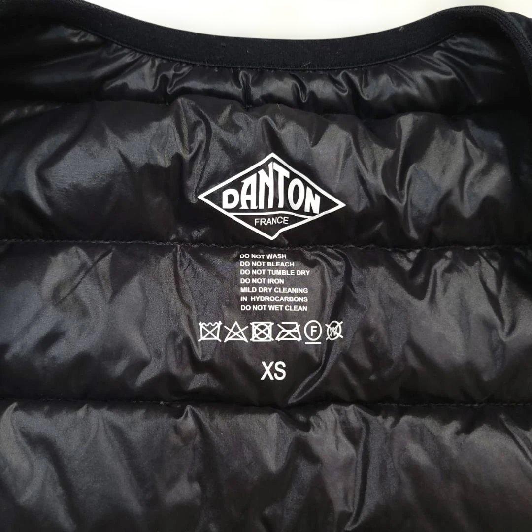 美品☆DANTON　ダントン　ダウンベスト　インナー　黒　クルーネック　XS