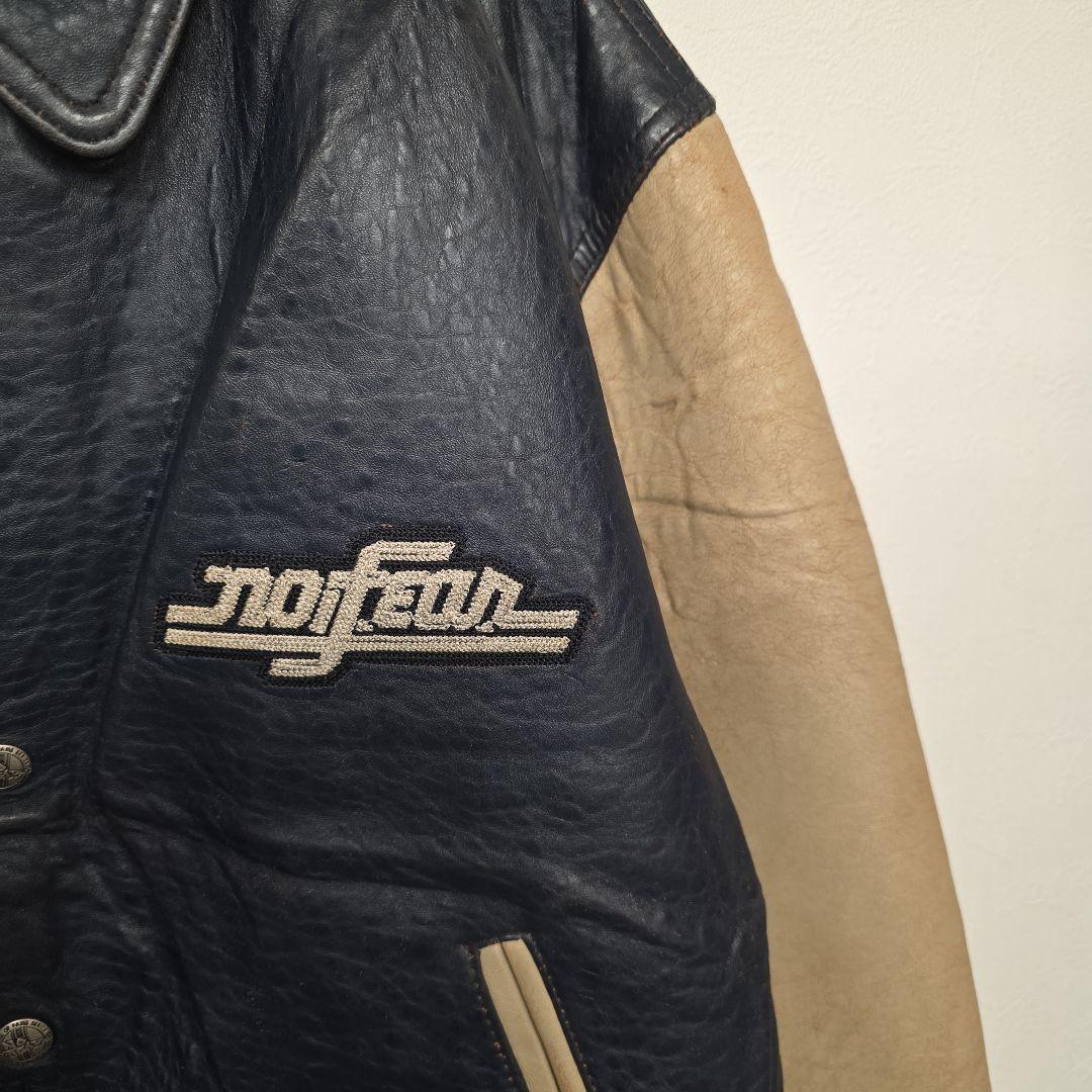 超貴重！NO FEAR ノーフィア　オールレザー　ビッグロゴ　スタジャン　M